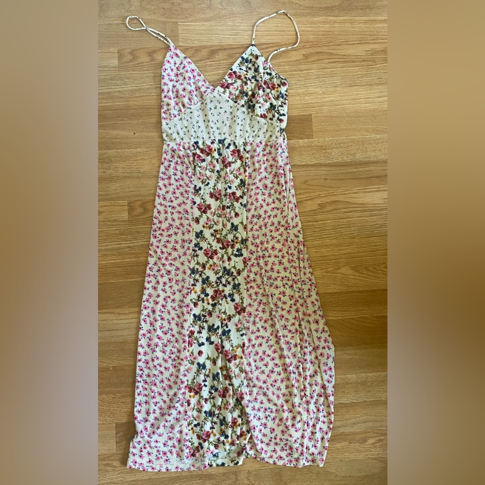 Zara Floral Dress - Pink and Cream
